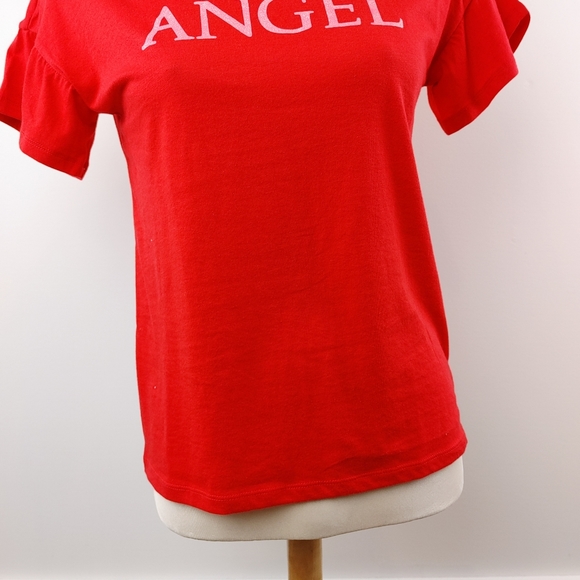 VICTORIA SECRET | NWT Red & Pink Ruffle Short Sleeve - Picture 5 of 9